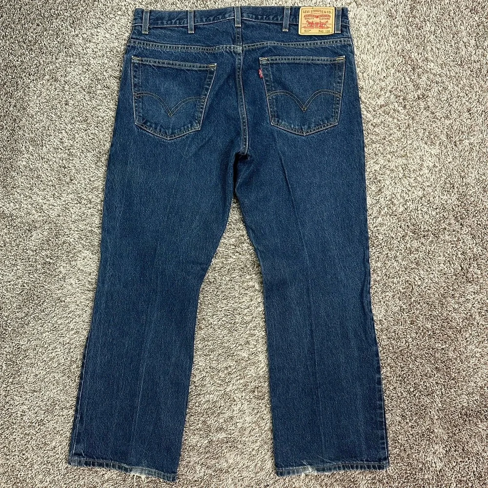 Levis 517 Jeans Mens 40x30 Blue Denim Bootcut Fit Medium Wash Red Tab Cotton y2k